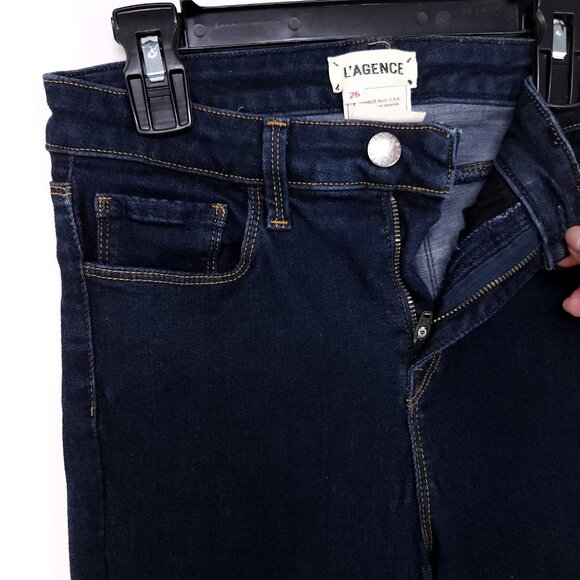 L'agence Skinny Ankle Jeans Size 26 Mid-Rise Blue Stretch Pants USA - Picture 4 of 12